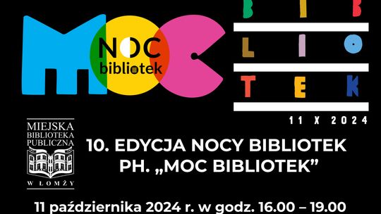 10. edycja ogólnopolskiej akcji Nocy Bibliotek odbędzie się 11 października pod hasłem „Moc Bibliotek”