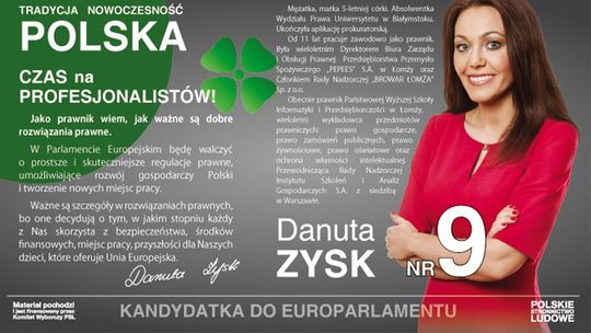 Danuta Zysk - kandydatka do Parlamentu Europejskiego