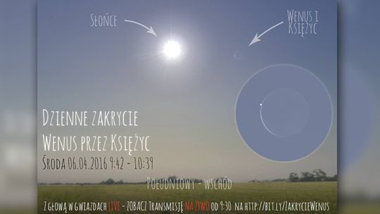 Dzienne zakrycie Wenus przez Księżyc - NA ŻYWO