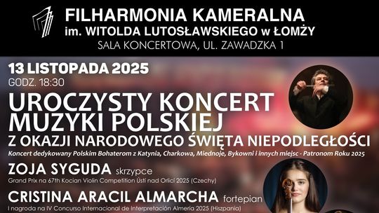 Forum Młodych Chopinistów i koncert z okazji Narodowego Święta Niepodległości w łomżyńskiej Filharmonii Kameralnej