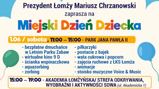 Jak będzie wyglądał Miejski Dzień Dziecka w Łomży