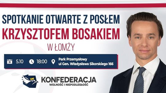 Krzysztof Bosak w czwartek 5 października w Łomży