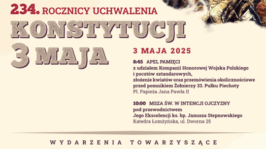 Łomża świętuje 234. rocznicę Konstytucji 3 Maja – patriotyzm, muzyka i wspólnota