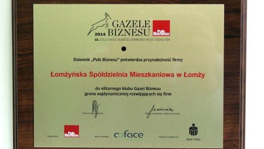 ŁSM  laureatem "Gazele Biznesu"