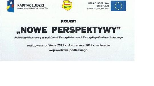 NOWE PERESPEKTYWY projekt skierowany do młodzieży 15-24 Lat