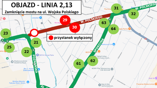 Od 12 sierpnia zamknięty przejazd na mostku na Wojska Polskiego
