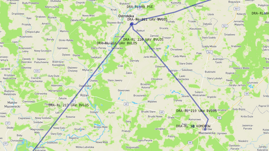Ruszyły regularne loty dronów transportowych na trasie Ostrołęka-Łomża  