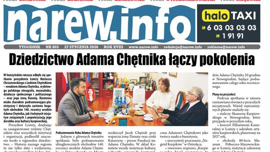 Tygodniku Narew wydanie 803 z 27 stycznia 2026 roku Tygodniku Narew wydanie 803 z 27 stycznia 2026 roku