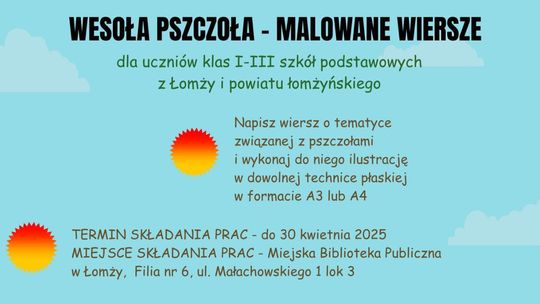 „Wesoła pszczoła – malowane wiersze”: dzieci z Łomży uczą się o pszczołach poprzez sztukę