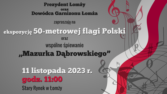 Wspólna ekspozycja flagi Polski i odśpiewanie hymnu