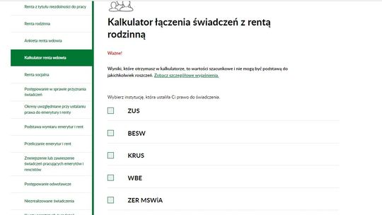 ZUS uruchomił kalkulator renty wdowiej