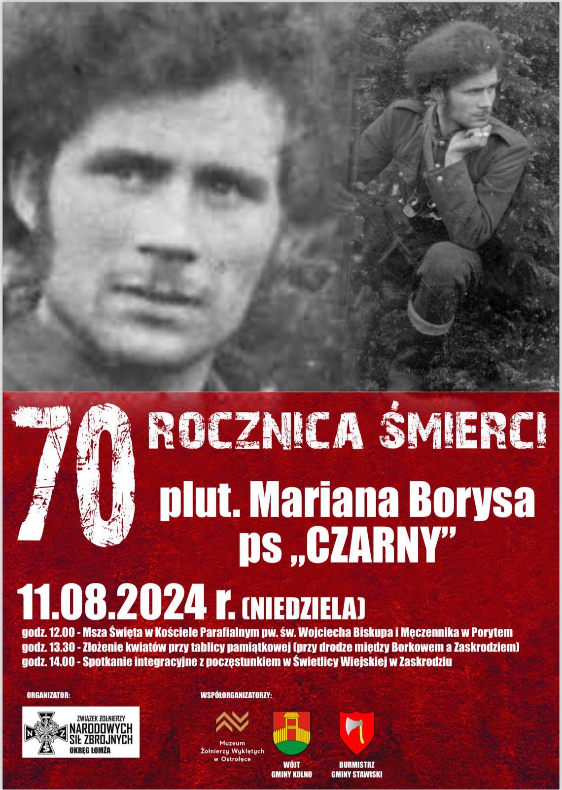 70. rocznicy śmierci plutonowego Mariana Borysa ps. "Czarny"