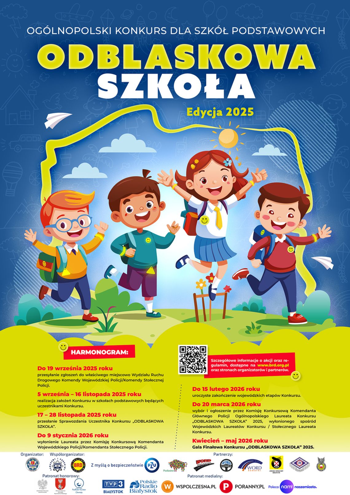 RUSZA OGÓLNOPOLSKI KONKURS „ODBLASKOWA SZKOŁA” 2025 W SZKOŁACH PODSTAWOWYCH WOJ. PODLASKIEGO