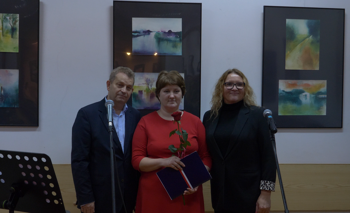 Akwarele pełne spokoju i regionalnych krajobrazów. Wernisaż Renaty Siemion-Maliszewskiej w Łomży - [VIDEO]
