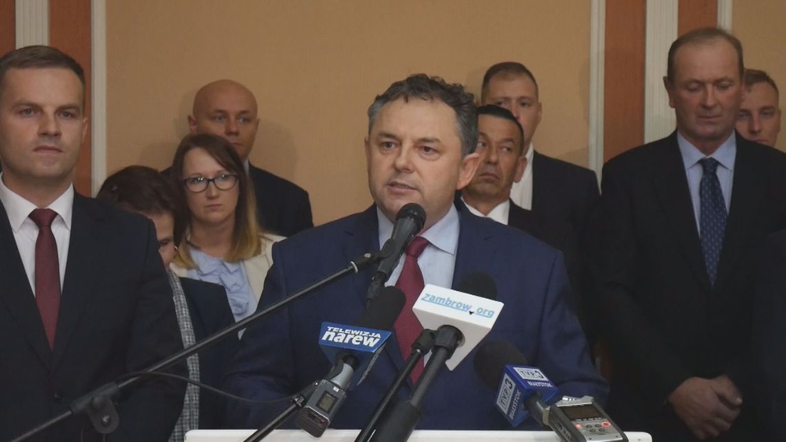 Andrzej Mioduszewski, kandydat na burmistrza Zambrowa prezentuje swoją drużynę [VIDEO] 