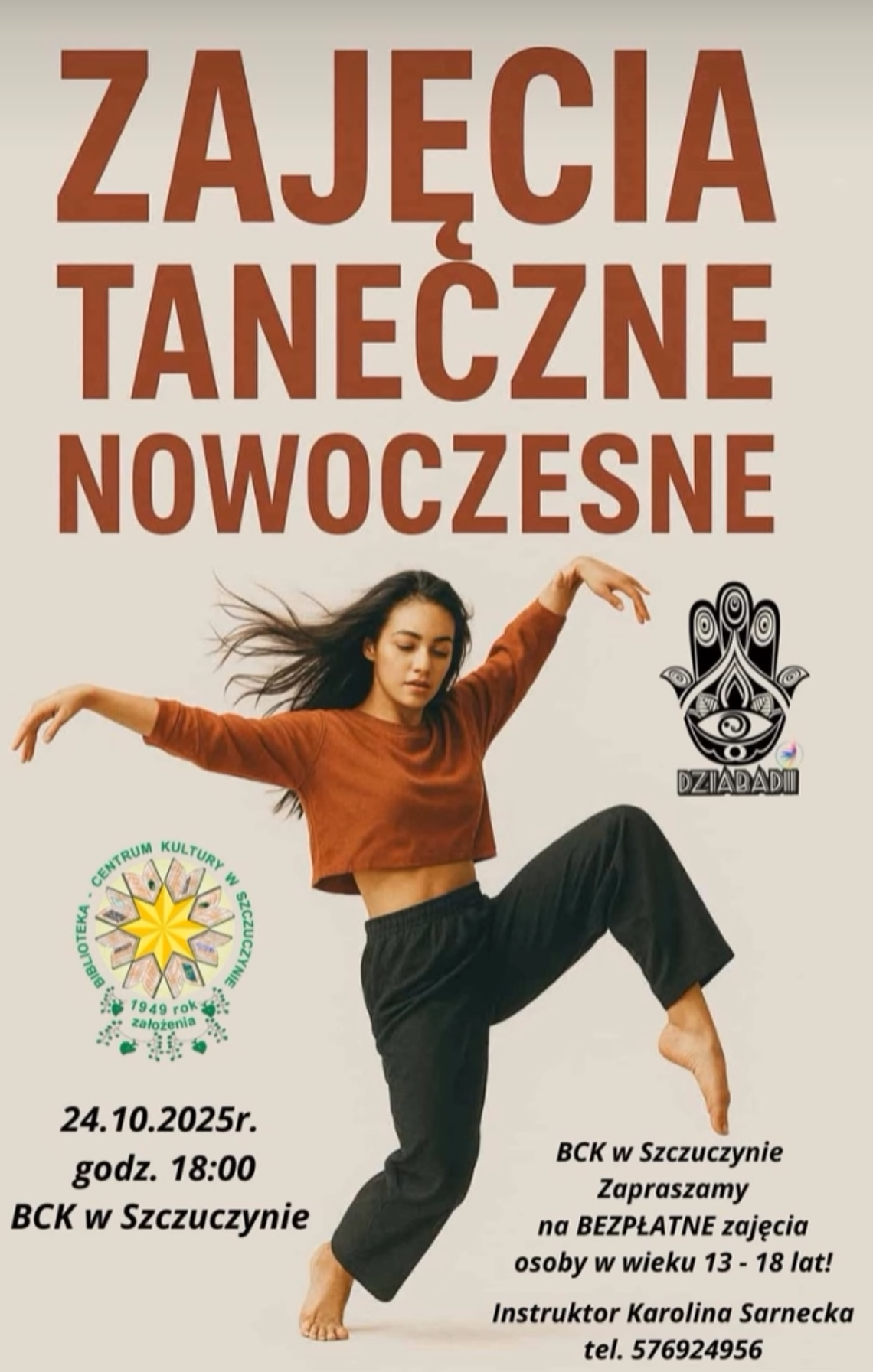 Bezpłatne zajęcia taneczne dla młodzieży w BCK w Szczuczynie