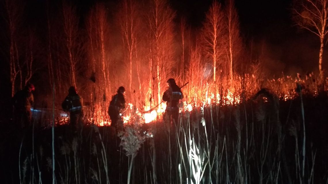 Biebrzański Park Narodowy wciąż płonie. Trwa walka z żywiołem [VIDEO]