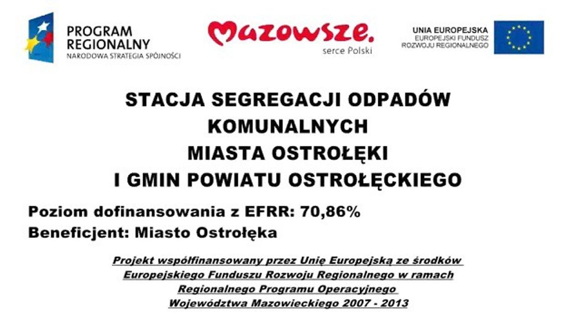 Budowa stacji segregacji odpadów w Ostrołęce. VIDEO
