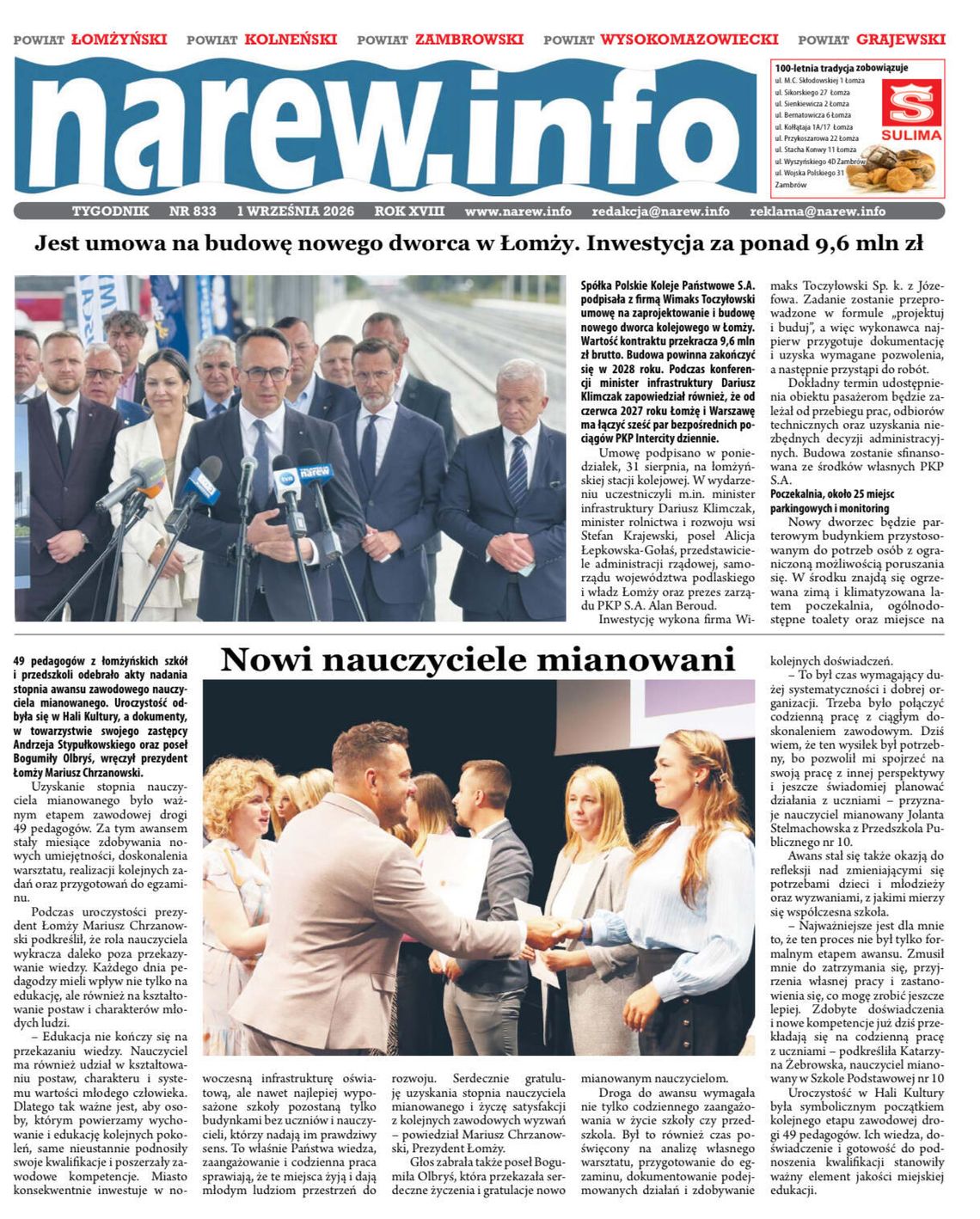 Dworzec coraz bliżej. Co jeszcze przynosi 833. wydanie „Tygodnika Narew”?