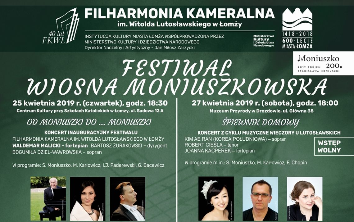 Festiwal „Wiosna Moniuszkowska” u Łomżyńskich Filharmoników