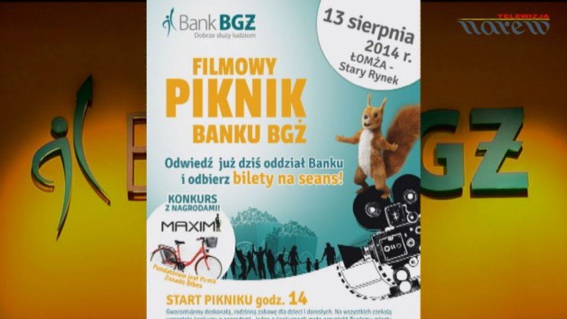 Filmowy Piknik Banku BGŻ w Łomży - zaproszenie. VIDEO Filmowy Piknik Banku BGŻ w Łomży - zaproszenie. VIDEO