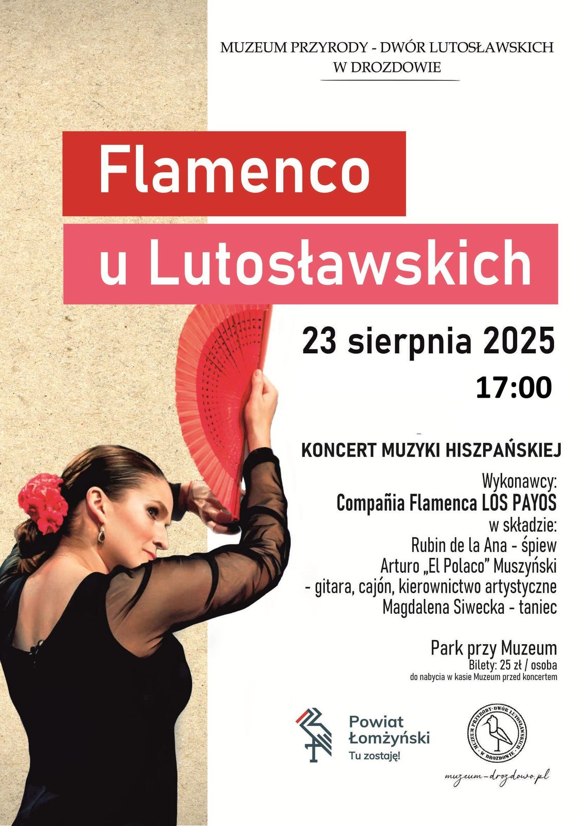 Flamenco w sercu Drozdowa – zaproszenie na wyjątkowy koncert w Muzeum Przyrody – Dworze Lutosławskich