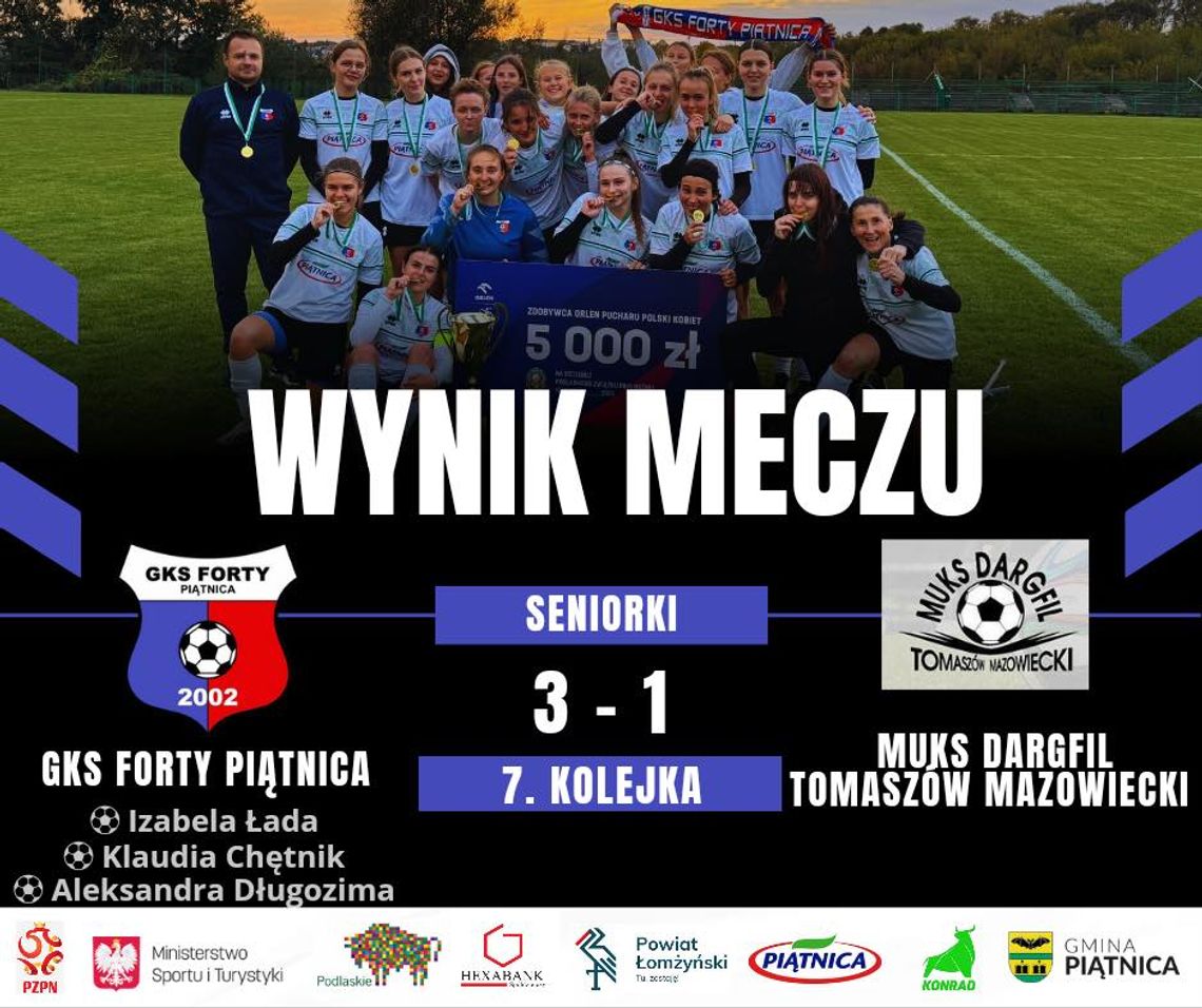 Historyczna wygrana Fortów Piątnica nad MUKS Dargfil Tomaszów Mazowiecki 3:1!