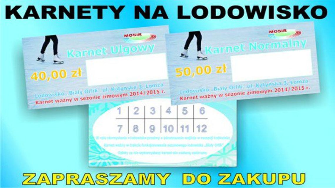 Karnety na lodowisko już w sprzedaży Karnety na lodowisko już w sprzedaży