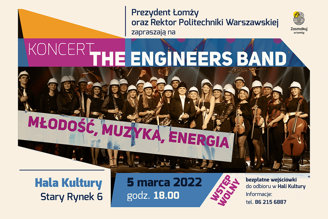 Koncert orkiestry Politechniki Warszawskiej The Engineers Band w Łomży