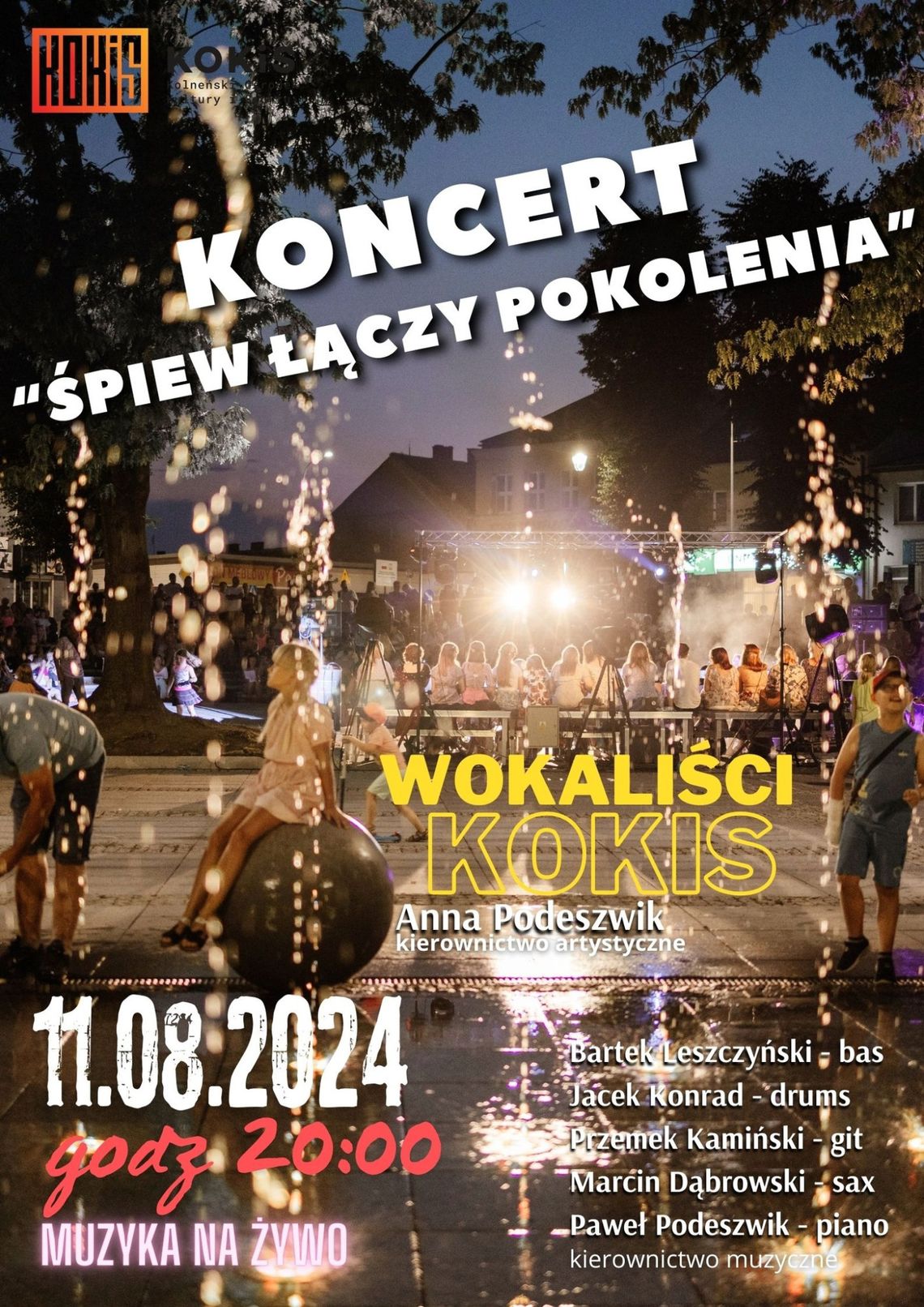 Koncert w Parku Miejskim w Kolnie w niedzielę 11 sierpnia