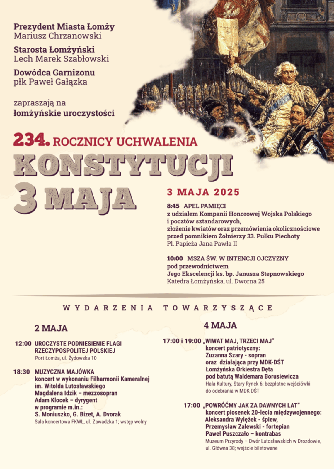 Łomża świętuje 234. rocznicę Konstytucji 3 Maja – patriotyzm, muzyka i wspólnota Łomża świętuje 234. rocznicę Konstytucji 3 Maja – patriotyzm, muzyka i wspólnota