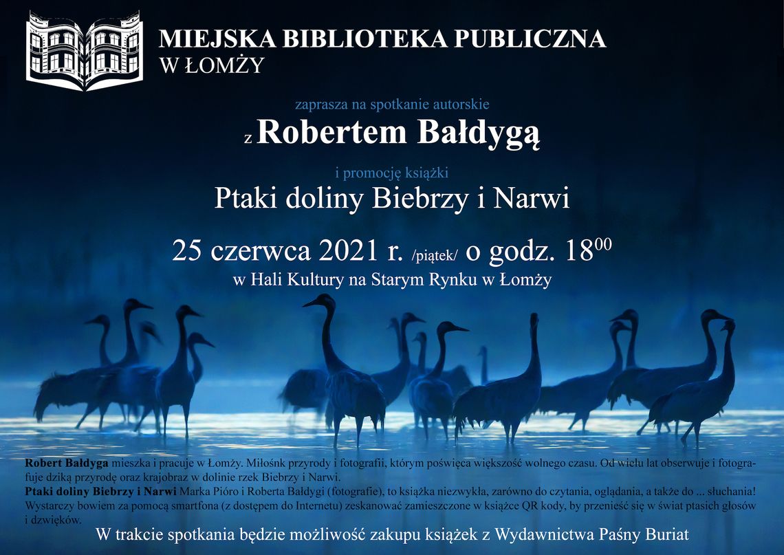 MBP w Łomży zaprasza na spotkanie z Robertem Bałdygą