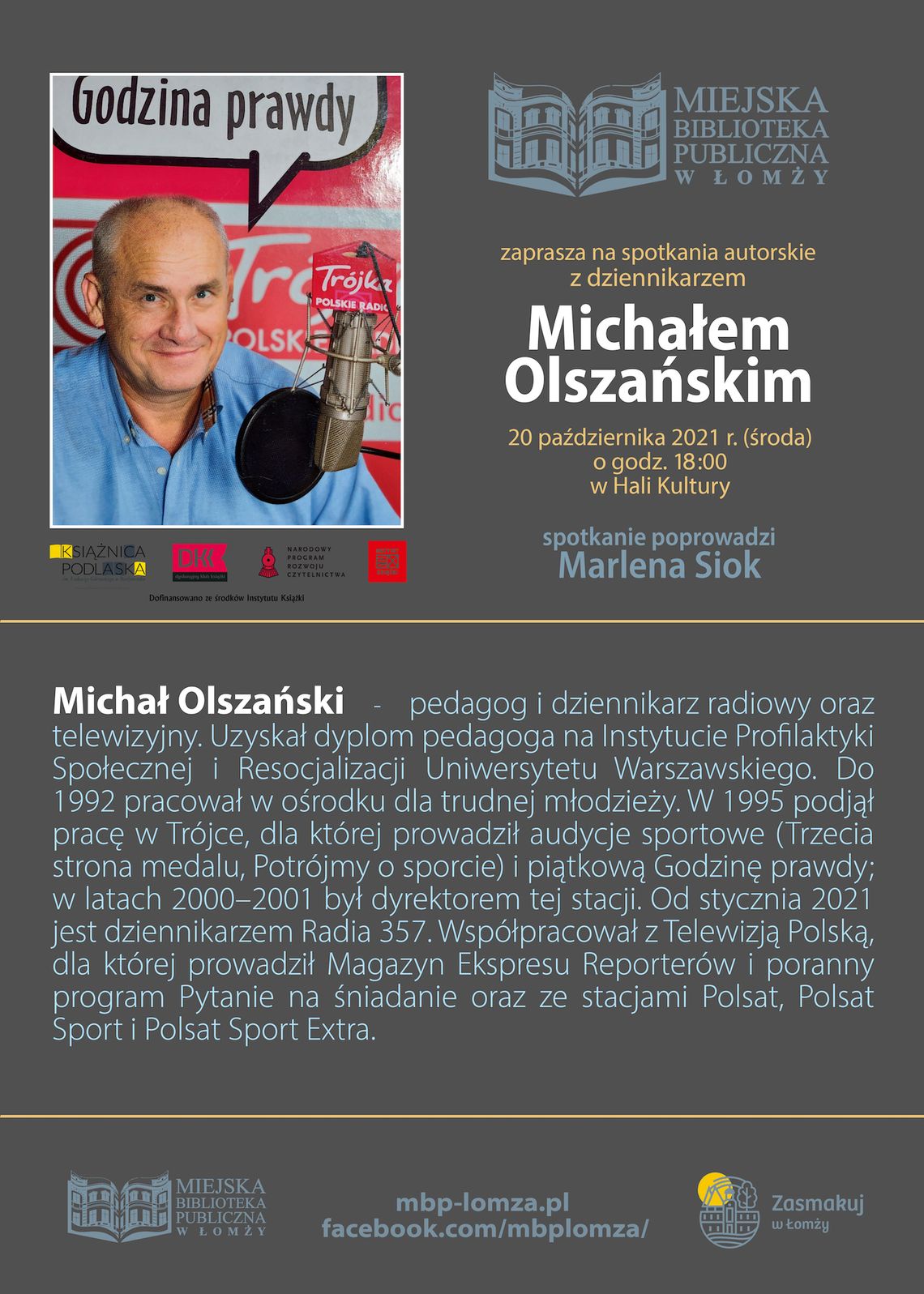 Michał Olszański spotka się z mieszkańcami Łomży 