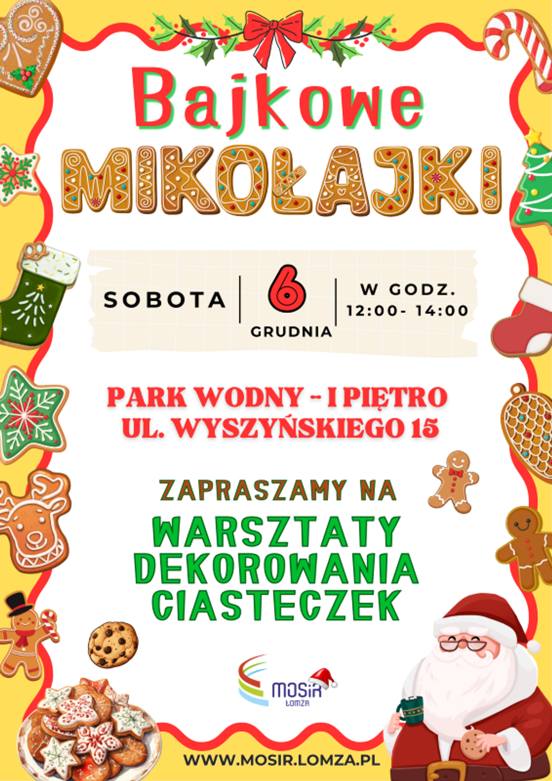 Mikołajkowe warsztaty dekorowania świątecznych pierniczków w MOSiR Łomża! Mikołajkowe warsztaty dekorowania świątecznych pierniczków w MOSiR Łomża!