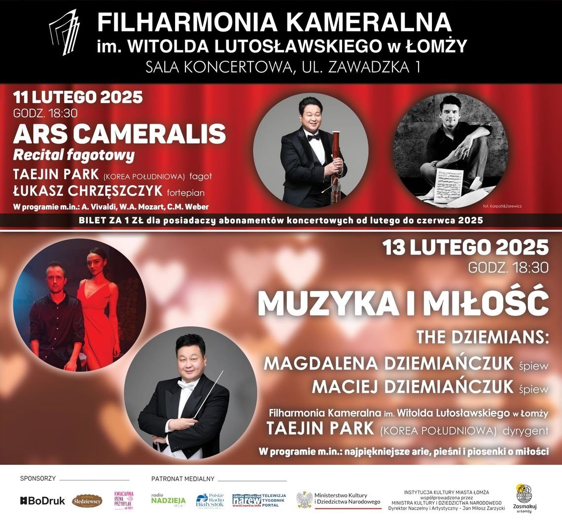 Muzyka i miłość oraz Ars Cameralis w Filharmonii Kameralnej w Łomży
