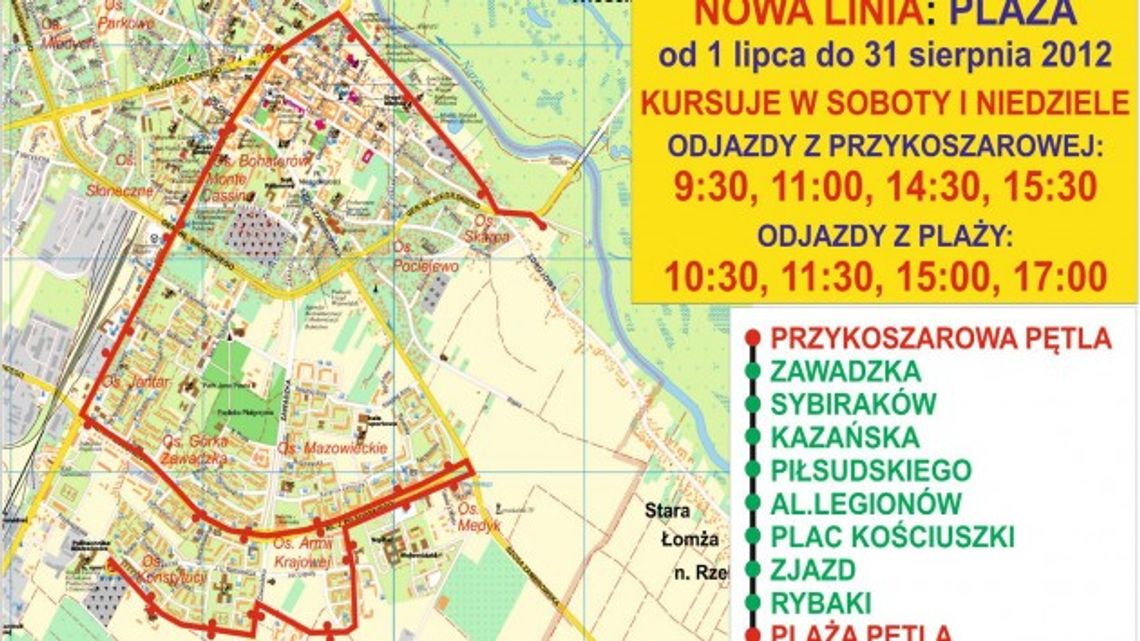 Na plażę dojedziemy specjalną linią autobusową