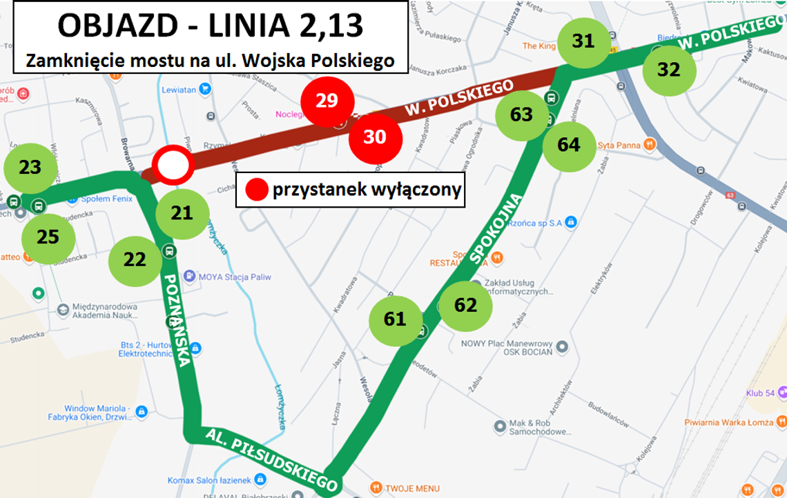 Od 12 sierpnia zamknięty przejazd na mostku na Wojska Polskiego
