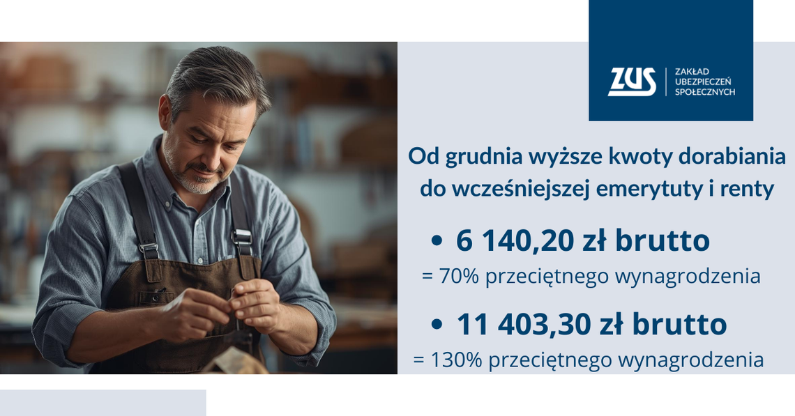 Od grudnia wcześniejsi emeryci i renciści mogą dorobić więcej Od grudnia wcześniejsi emeryci i renciści mogą dorobić więcej