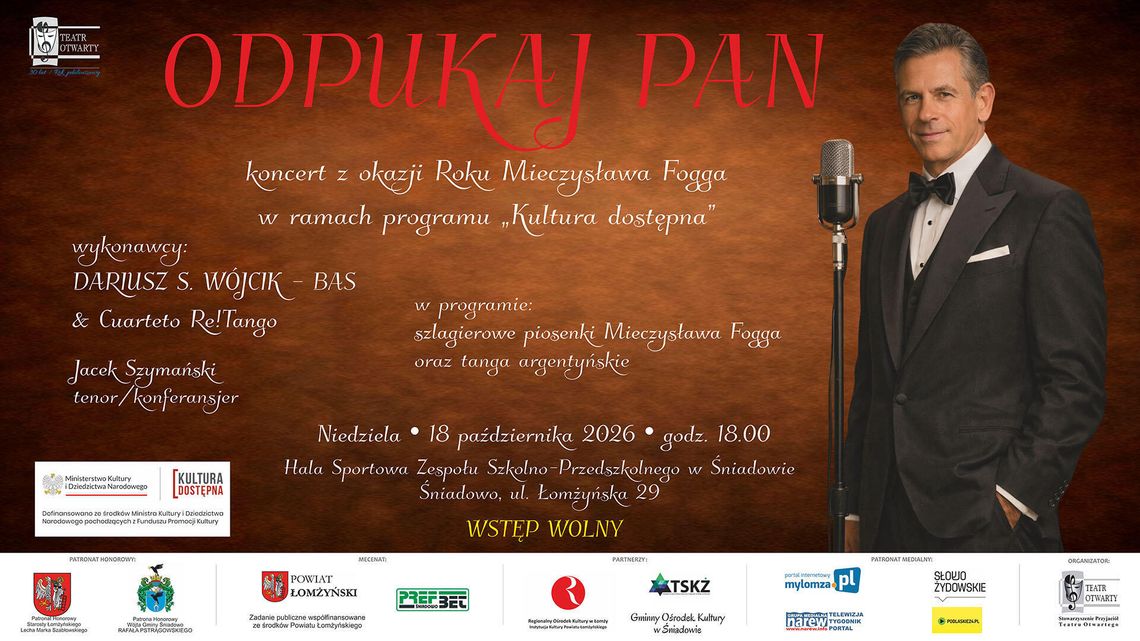 „Odpukaj Pan” w Śniadowie. Ostatni koncert upamiętniający twórczość Mieczysława Fogga „Odpukaj Pan” w Śniadowie. Ostatni koncert upamiętniający twórczość Mieczysława Fogga