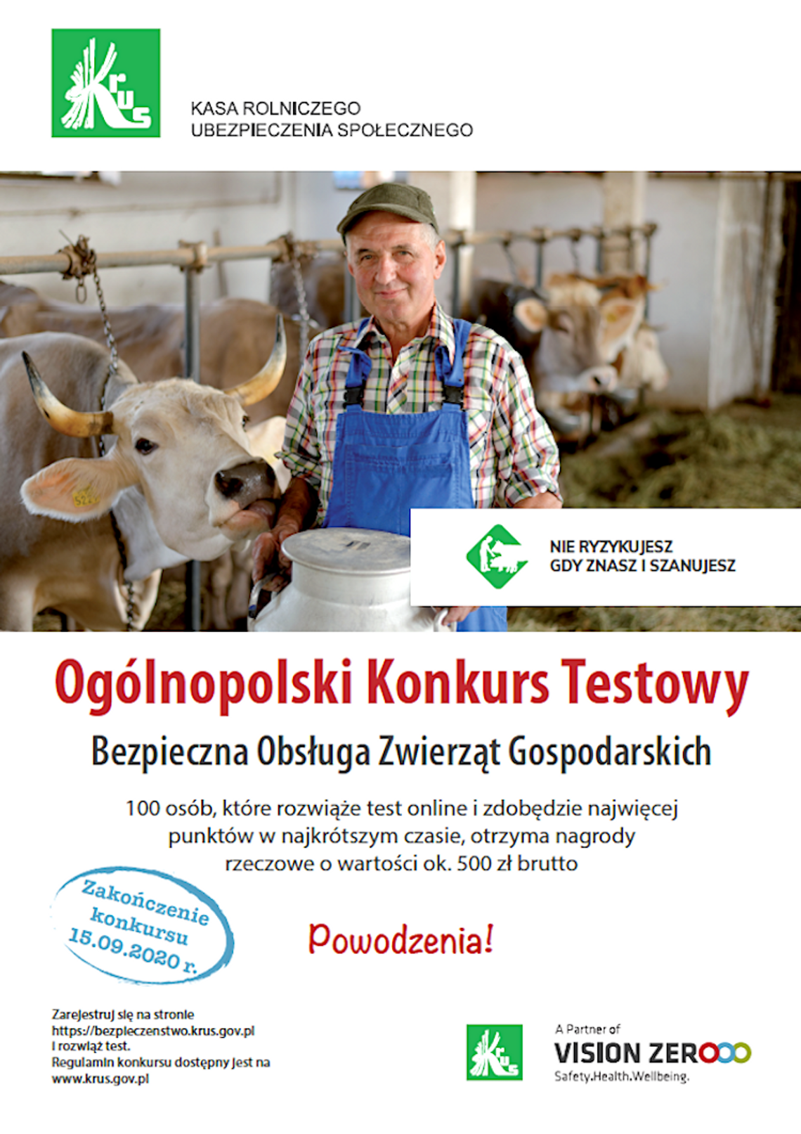 Ogólnopolski Konkurs Testowy z Zakresu Bezpiecznej Pracy w Gospodarstwie Rolnym – Bezpieczna Obsługa Zwierząt Gospodarskich