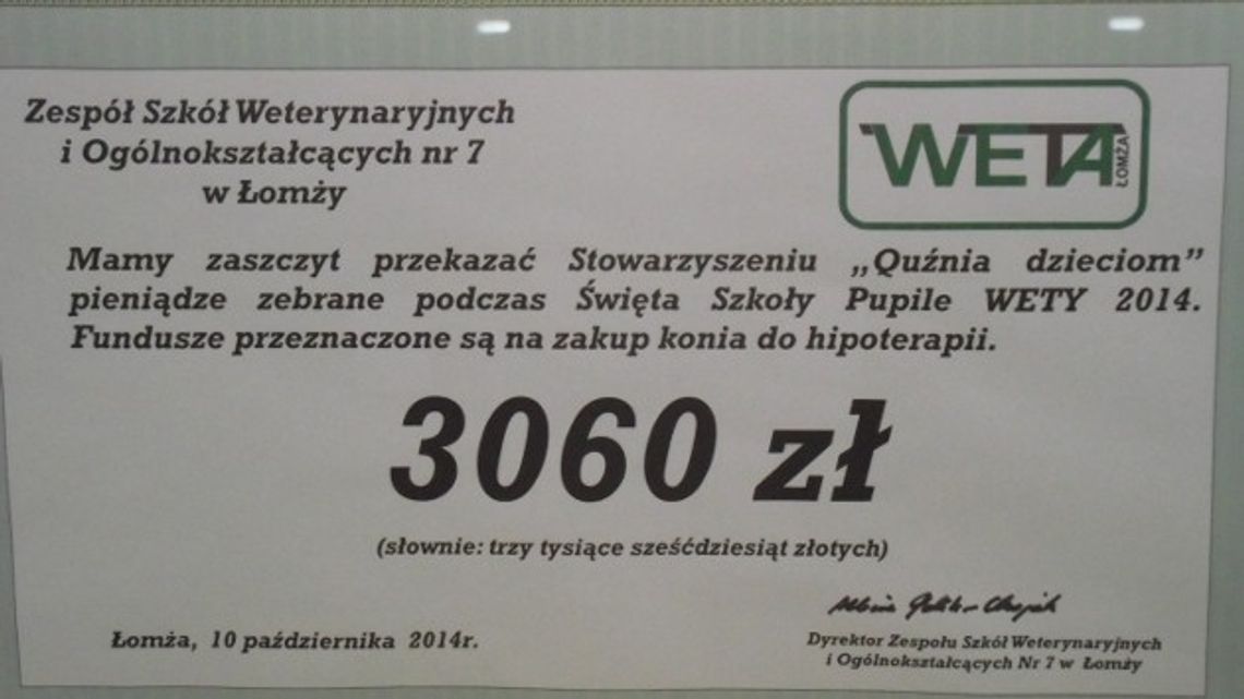 Pieniądze dla Quźni, karma dla Arki 