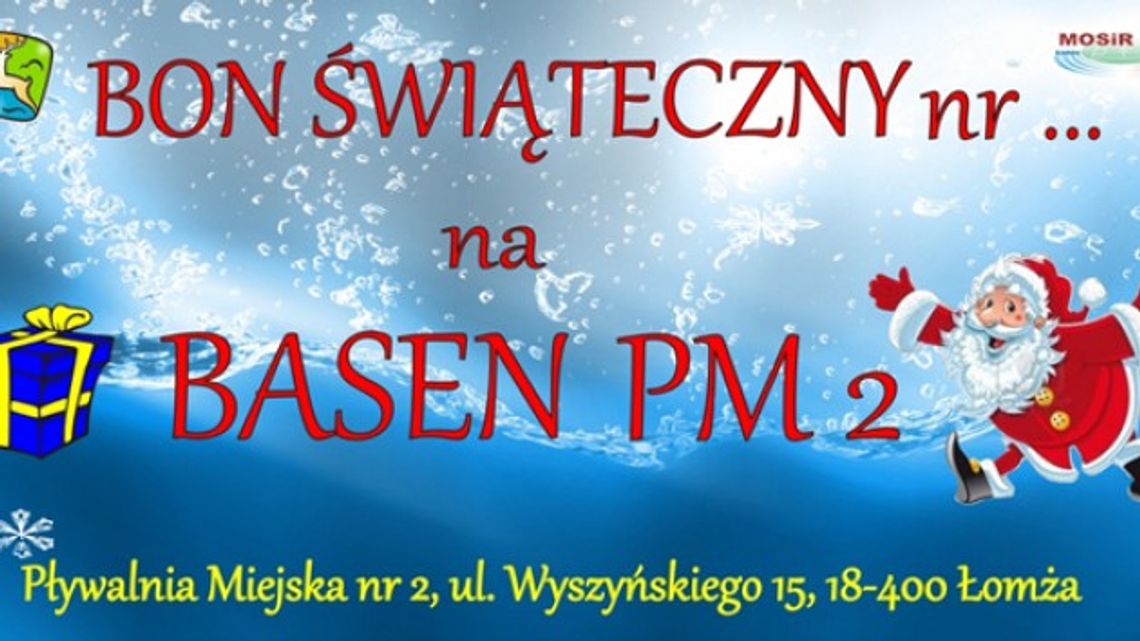 Pomysł na prezent – Bon Świąteczny MOSiR Łomża. Pomysł na prezent – Bon Świąteczny MOSiR Łomża.