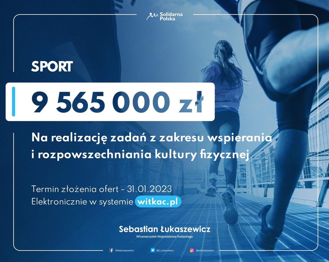 Ponad 9,5 mln zł na sport w województwie podlaskim