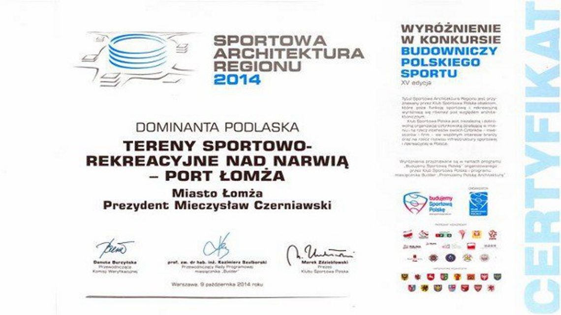 Port Łomża nagrodzony Port Łomża nagrodzony