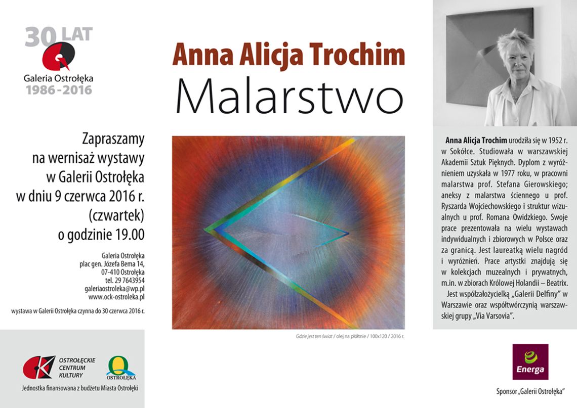 Prace Anny Trochim od 9 czerwca w Galerii Ostrołęka - zaproszenie na wernisaż