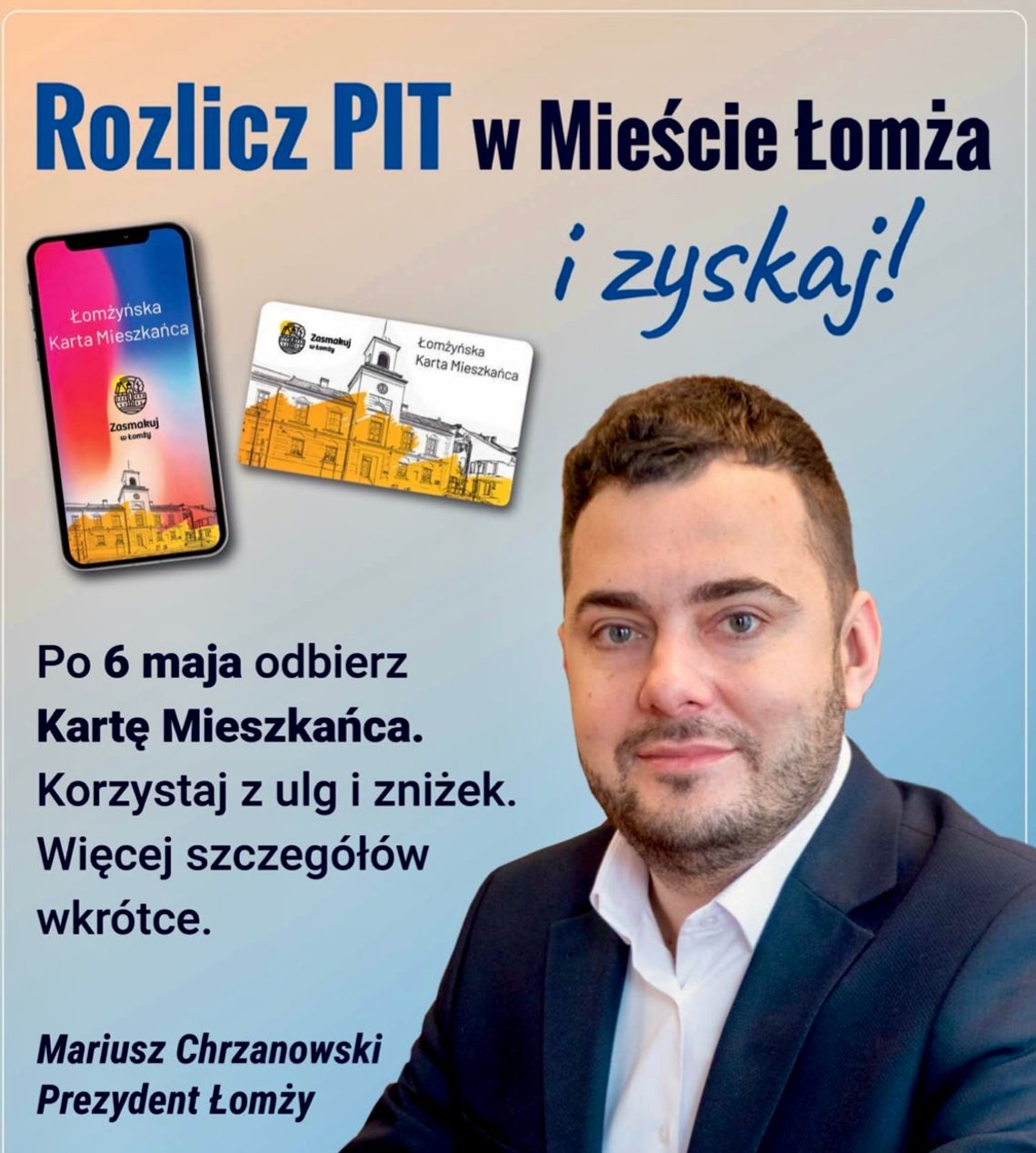 Prezydent zaprasza mieszkańców Łomży, by sięgnęli po Kartę Mieszkańca-[VIDEO]