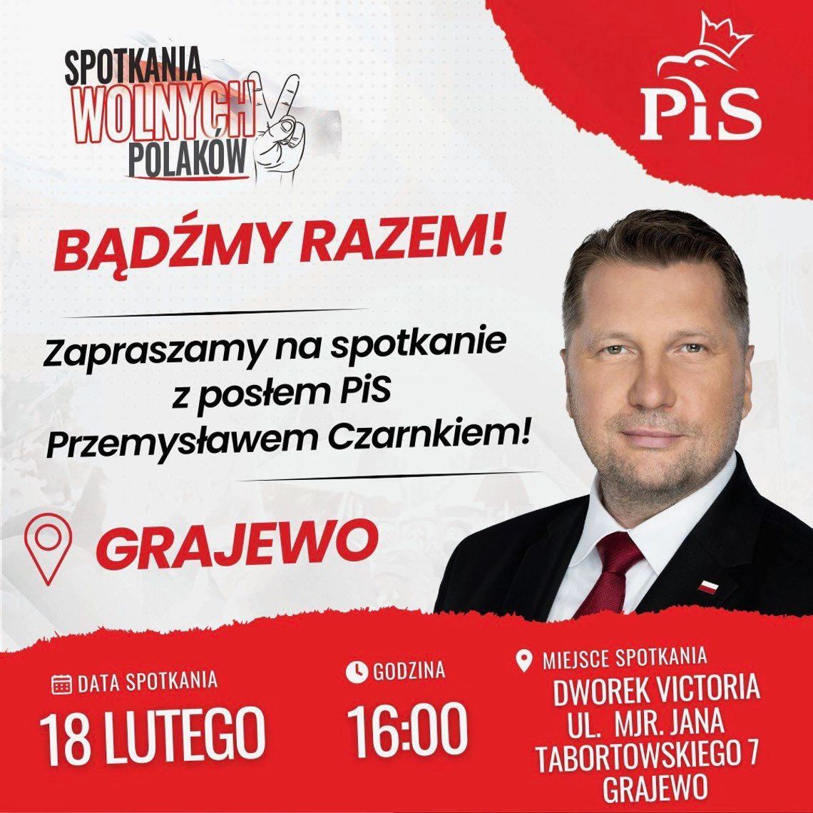 Przemysław Czarnek przyjedzie do Grajewa na "Spotkanie Wolnych Polaków"