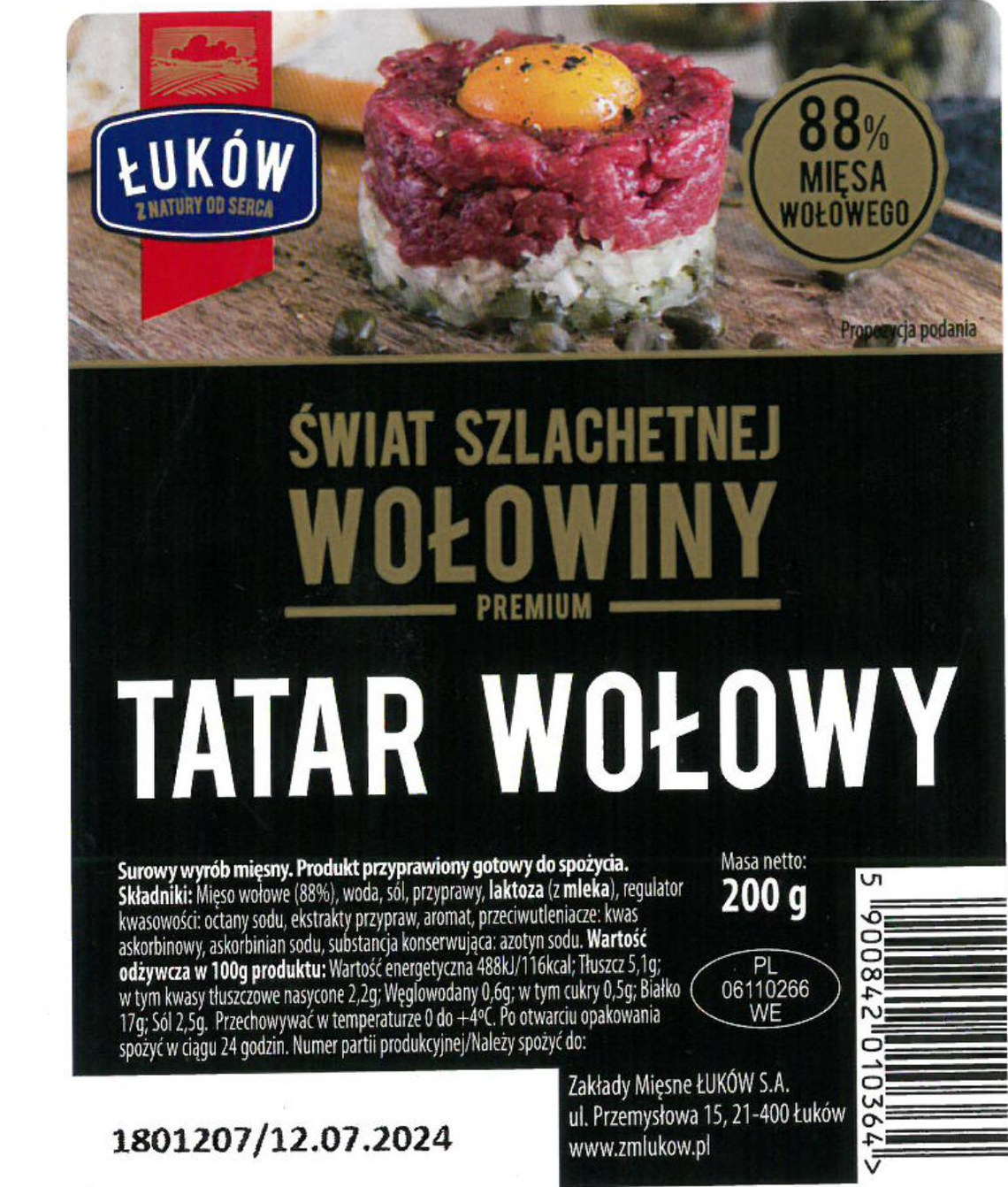 Sanepid wykrył bakterie Salmonelli w tatarze wołowym