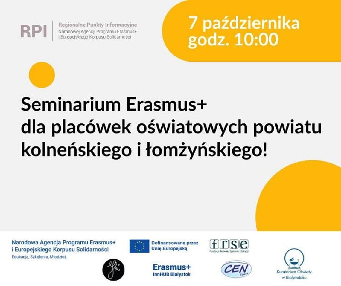 Seminarium Erasmus+ dla placówek oświatowych w Łomży