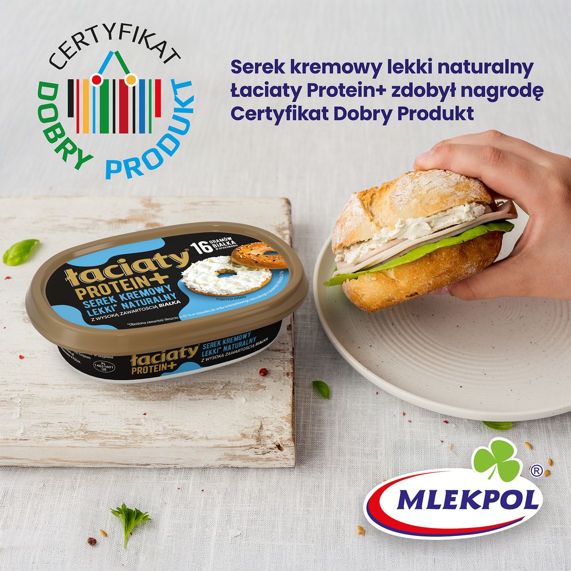 Serek Łaciaty Protein+ z certyfikatem „Dobry Produkt"